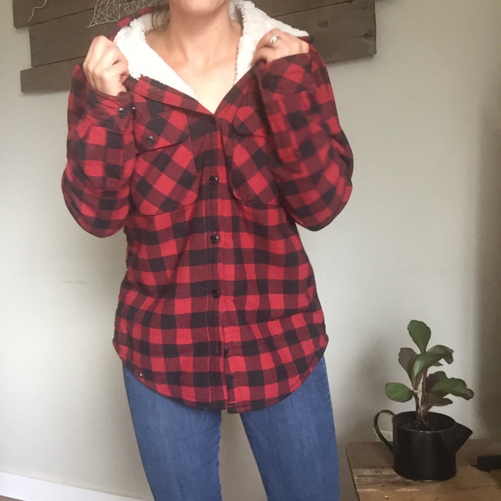 Boston Traders Red and Black Plaid Jacket